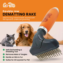 GoPets gros plan des dents en acier inoxydable pour démêler sans irritation