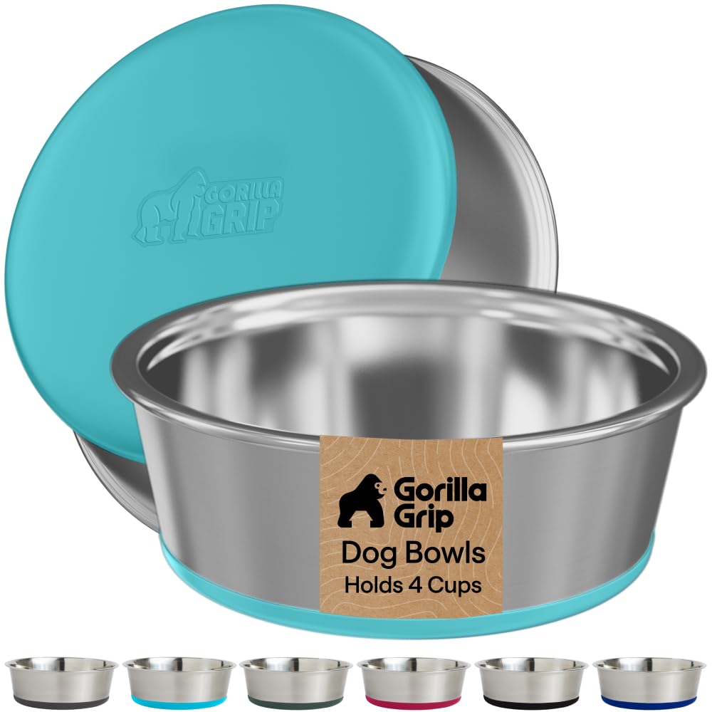GORILLA GRIP bol turquoise en acier inoxydable, design résistant