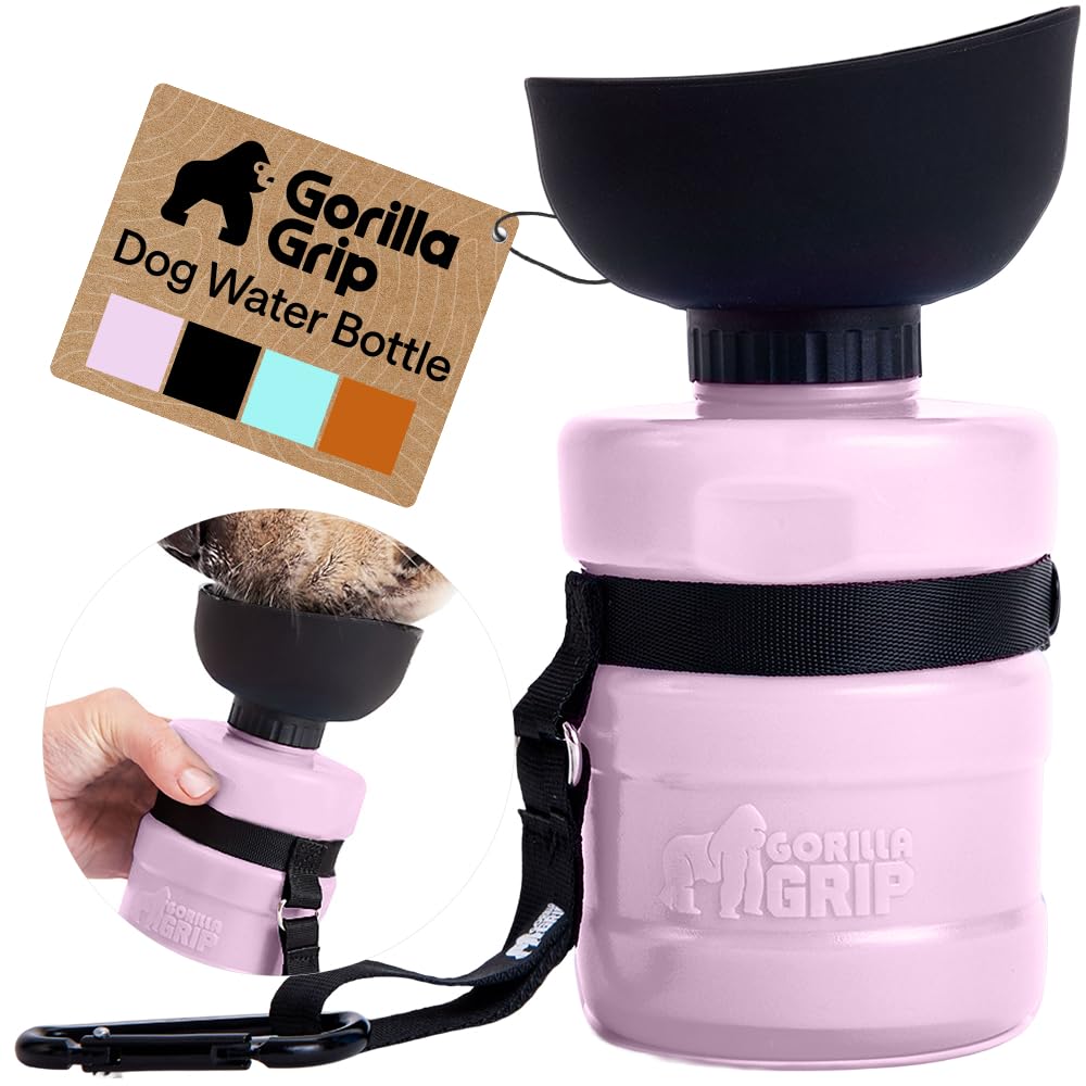 GORILLA GRIP gourde avant rose montrant design pratique et gain de place