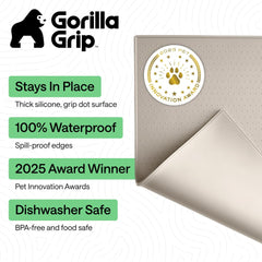 GORILLA GRIP gros plan bord surélevé retient liquides et débris
