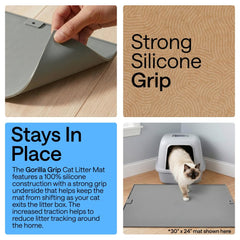 GORILLA GRIP rebord surélevé empêchant la dispersion de litière