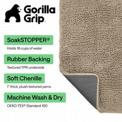 GORILLA GRIP dessous TPR antidérapant assure tenue sur sol glissant