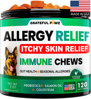Grateful Pawz emballage avant montrant formule anti‑démangeaisons et garanties naturelles