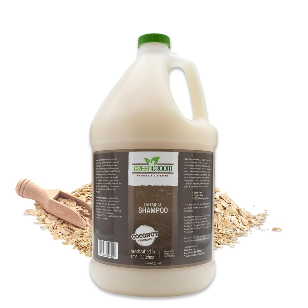 GreenGroom bidon face montrant format gallon et économie de produit