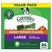 Greenies emballage avant montrant la marque et la saveur, facile à repérer