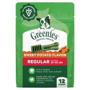 Greenies emballage avant montrant le format Regular et bénéfice hygiène dentaire