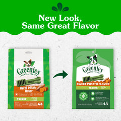 Greenies Teenie bâtonnets en main illustrant la taille idéale