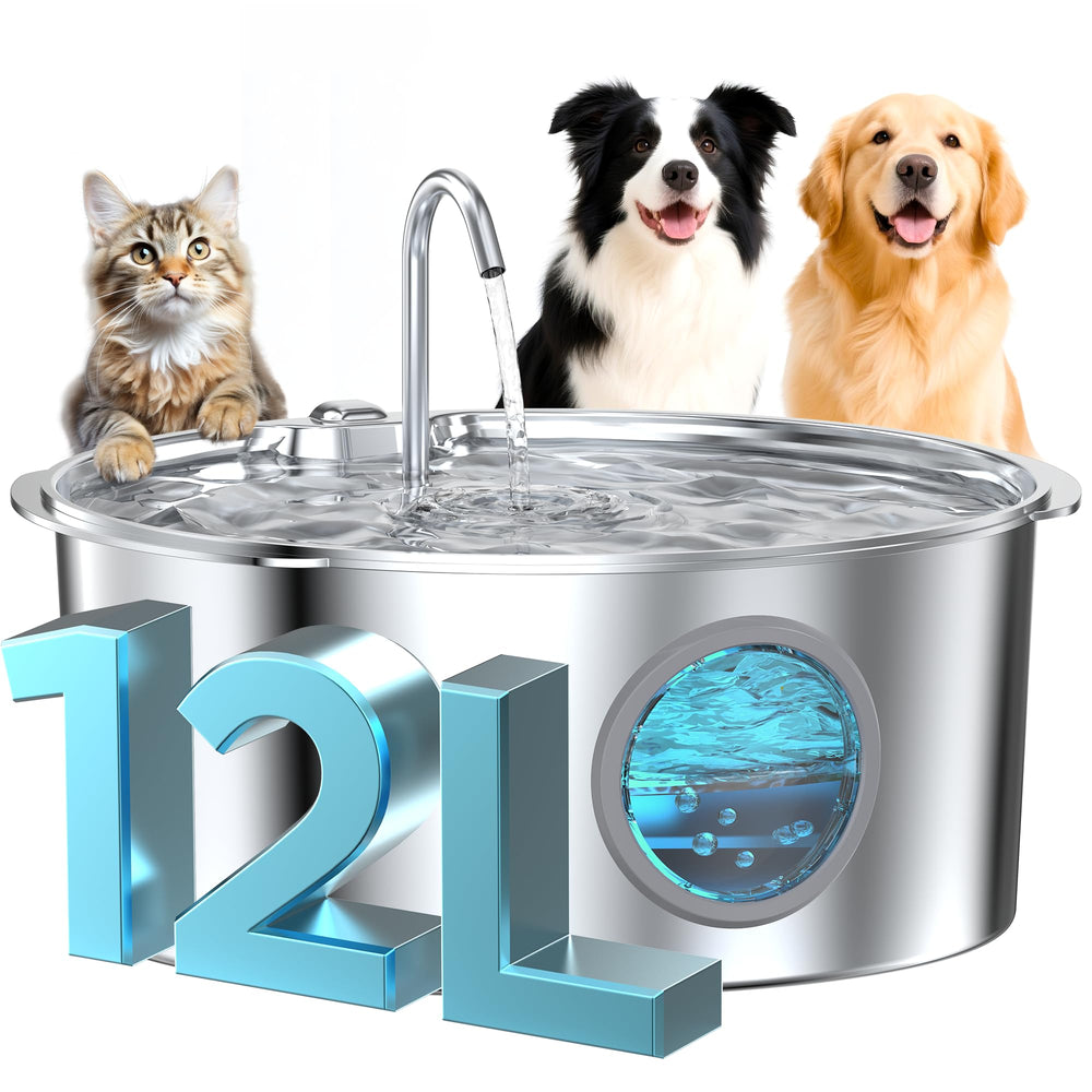 GROOKPET fontaine face avant montrant capacité 12L et design hygiénique