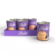 Halo boîte face montrant poulet en bouillon et bonne conservation