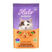 Halo paquet avant montrant poulet élevé en liberté et bénéfice nutritionnel