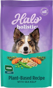 Halo emballage 10 lb montrant formule végétale et kelp pour choix durable
