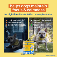 Happy Paws bouchée coupée révélant l'intérieur nutritif, apporte nutriments