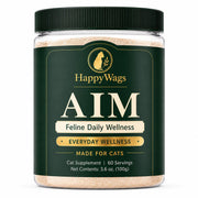 HappyWags emballage avant de Aim for Cats Powder montrant design et poids 100g pour plus de praticité