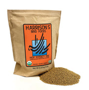 Harrison's emballage avant montrant la certification biologique et bénéfice qualité