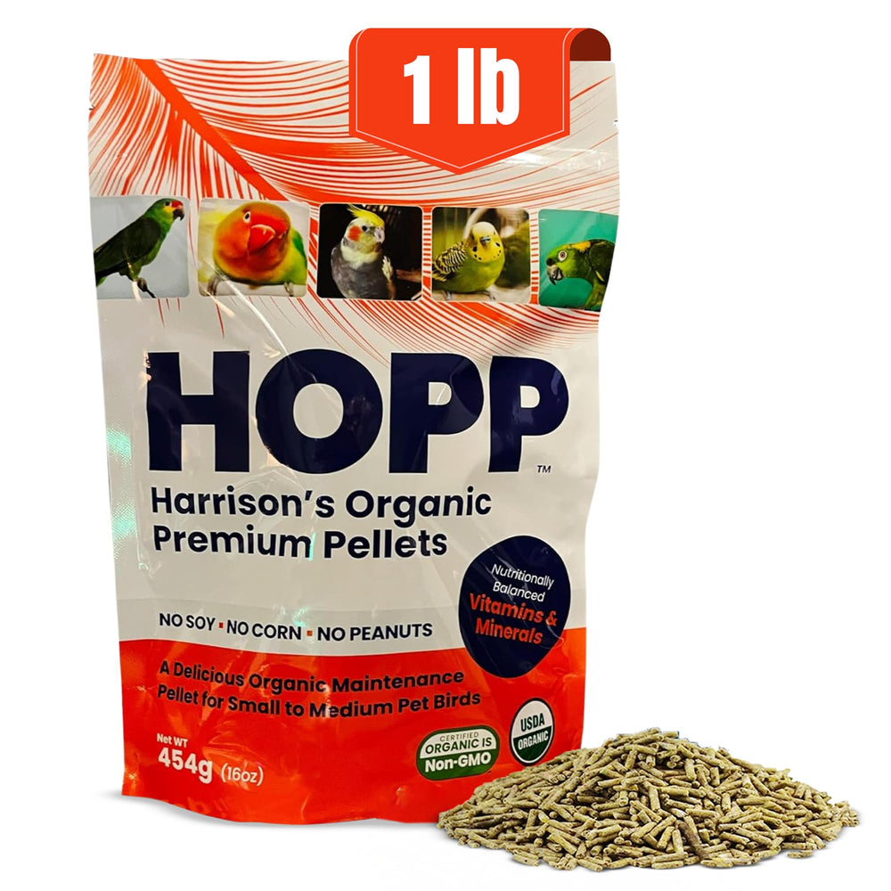 Harrison's HOPP sac 1 lb face montrant l’emballage biologique et bénéfice nutritionnel