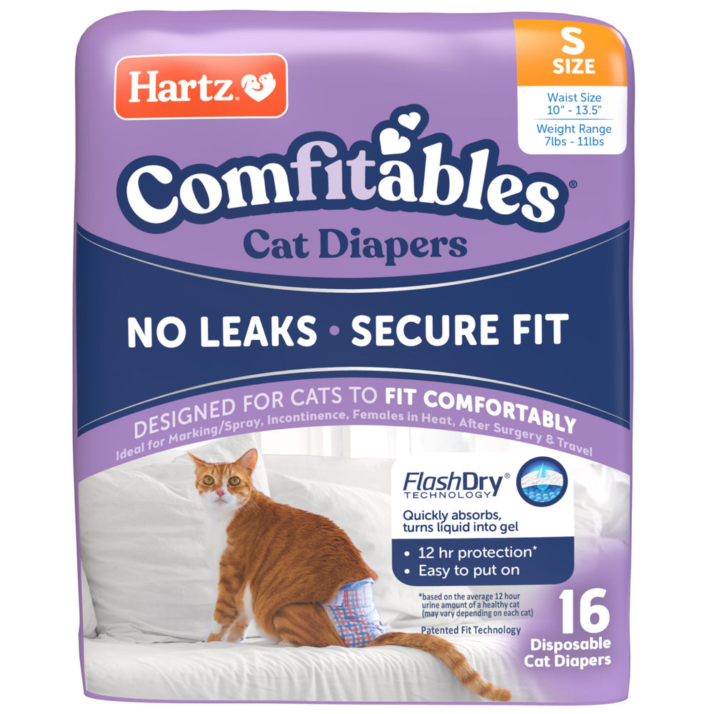 Hartz emballage avant montrant paquet de 16 couches, pratique et compact