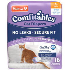 Hartz emballage avant montrant paquet de 16 couches, pratique et compact