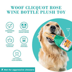 Haute Diggity Dog chien jouant avec le Woof Clicquot Rose' favorisant activité interactive