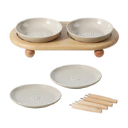 Havniva ensemble devant présentant bols céramique et supports, confort pour chat