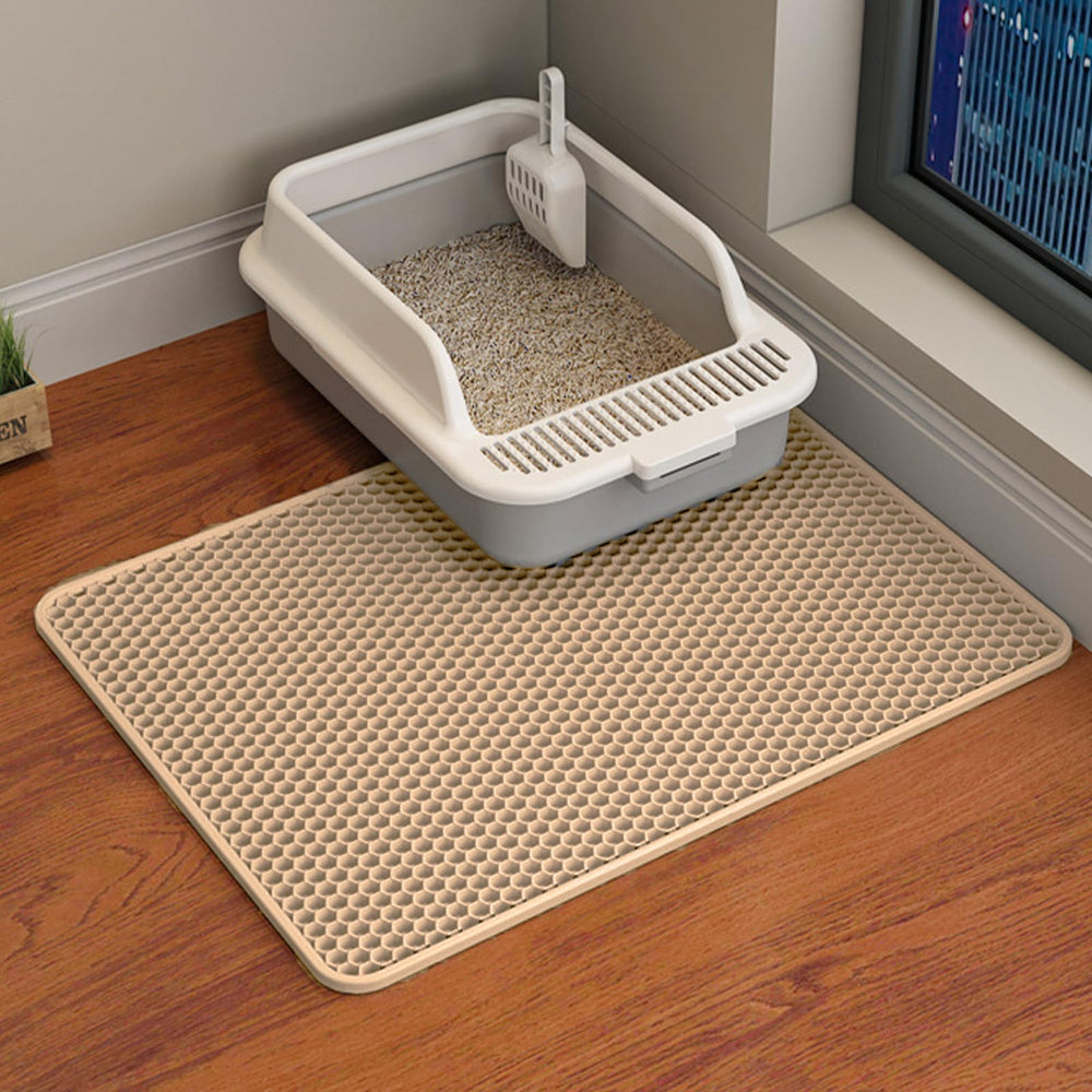 HCY&WLD tapis face avant montrant capture de litière et protection du sol