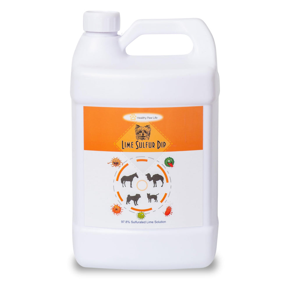 Healthy Paw Life bouteille gallon vue de face montrant l’étiquette et le format économique