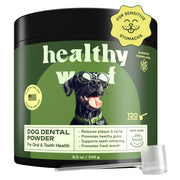 Healthy Woof emballage avant montrant le pot et bénéfice fraîcheur de l’haleine