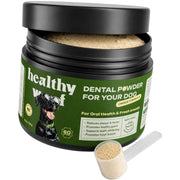 Healthy Woof emballage avant montrant le pot et bénéfice hygiène buccale
