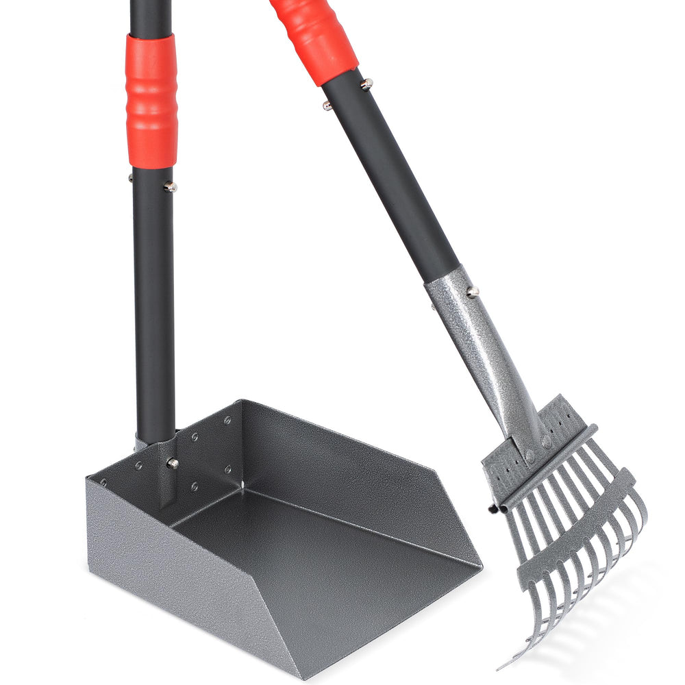 Heeyoo vue frontale du kit pelle et râteau montrant finition durable