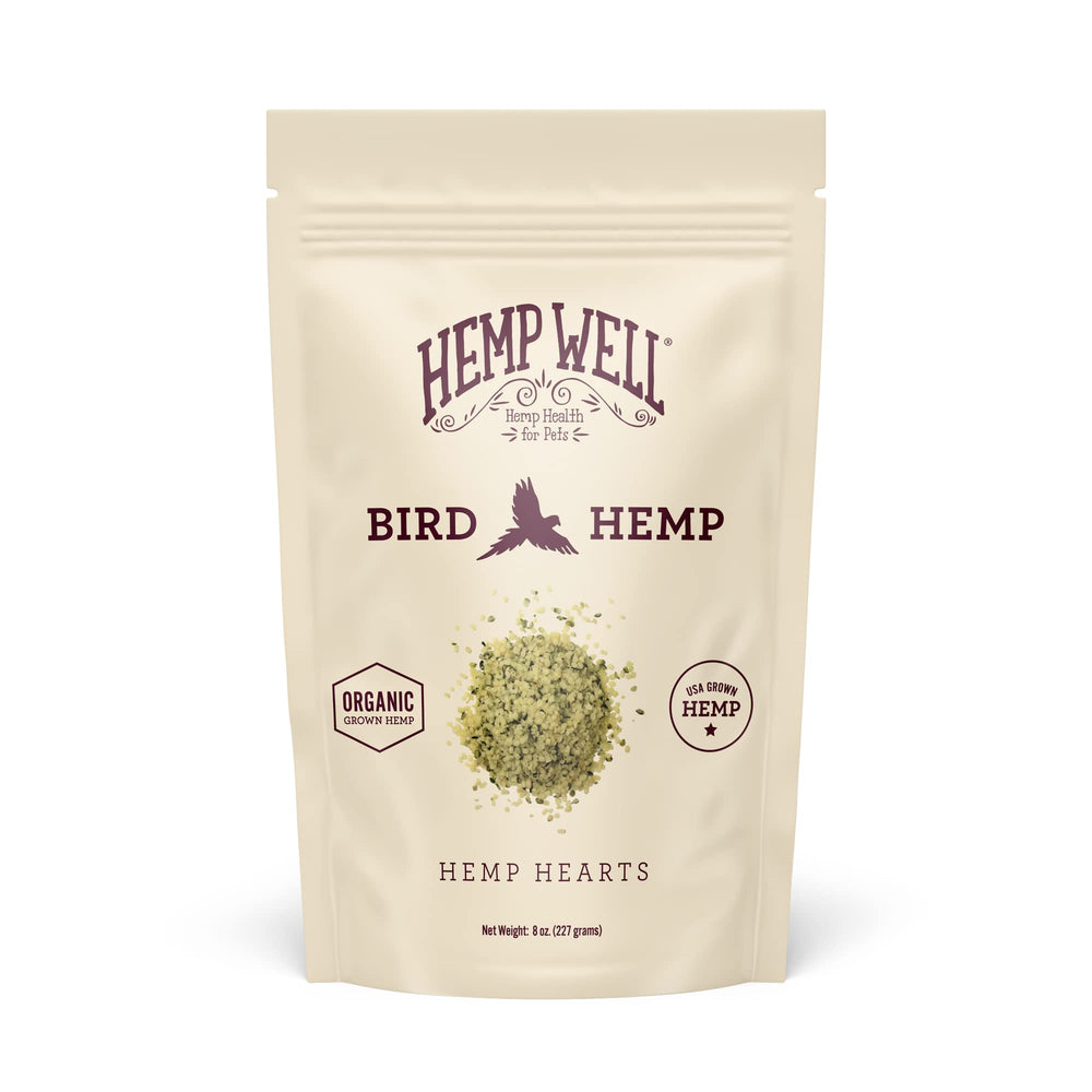 Hemp Well emballage avant 8 oz montrant le sachet refermable pour conservation