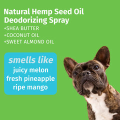 Hempz Petz détail d’étiquette avec ingrédients nourrissants visibles