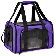Henkelion vue avant du sac violet montrant fermeture et fenêtres en maille pour sécurité