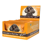 Herbsmith emballage avant des Scooter’s Butt Bars montrant le produit et bénéfice digestif