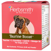 Herbsmith emballage avant du Taurine Boost montrant l’étiquette et l’aspect pratique