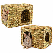 HERCOCCI vue de face de la maison en herbe, abri confortable pour lapin