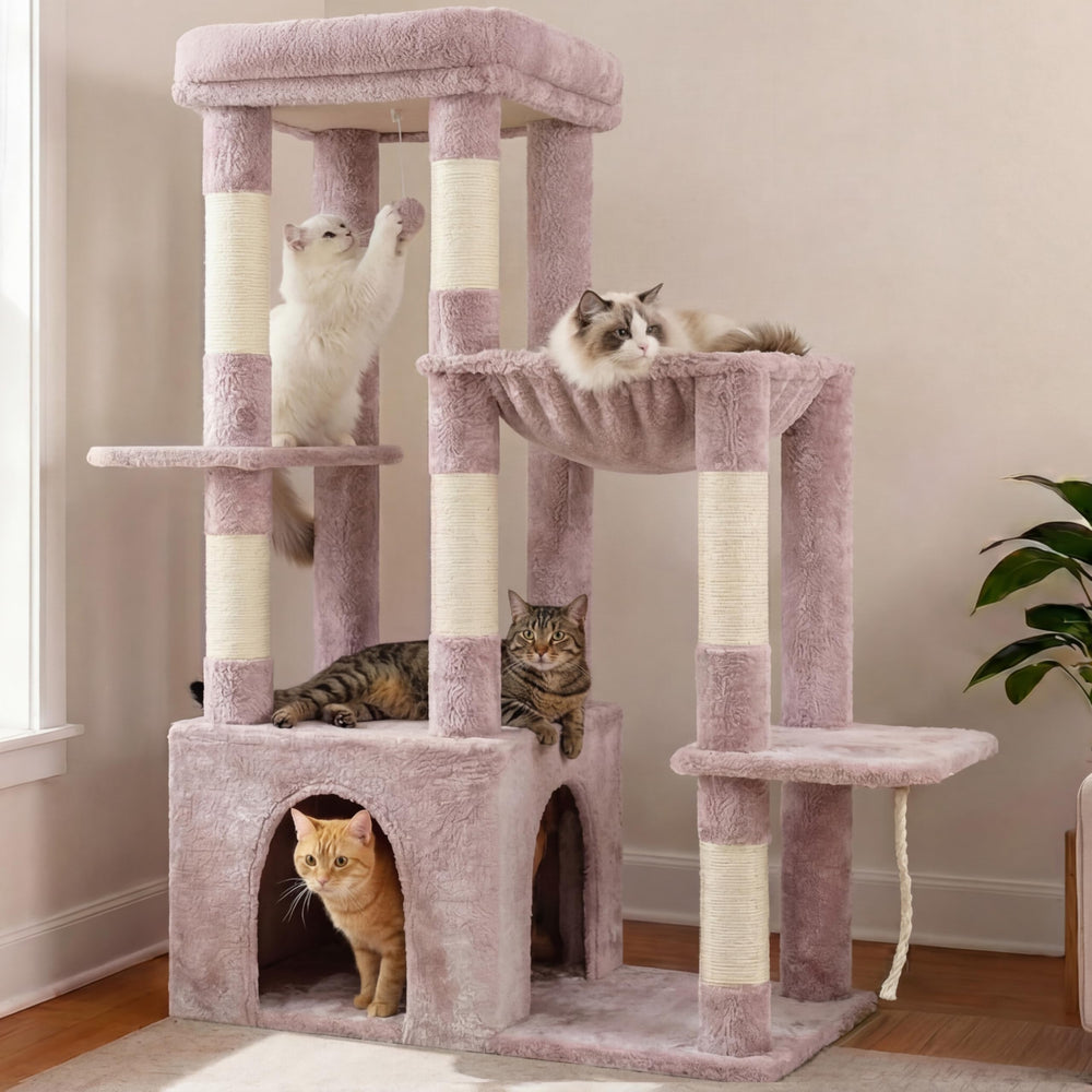 Heybly arbre à chat face avant stable pour sécurité du chat