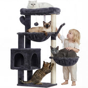 Heybly arbre à chat cactus vue de face avec perchoirs, stable et décoratif