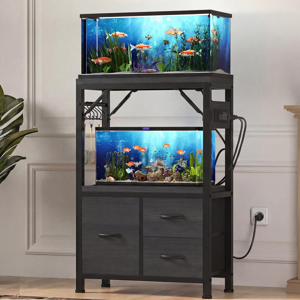 Heybly vue avant du support aquarium montrant stabilité et design élégant