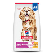 Hill's emballage visible montrant formule Senior 11+ pour petites races bénéfice clarté