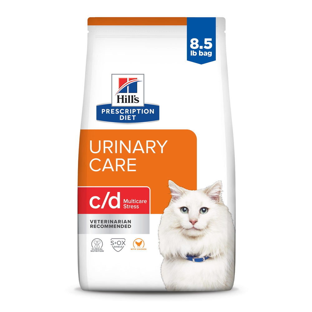 Hill's Prescription Diet emballage avant montrant la formule c/d Multicare et bénéfice urinaire