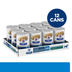 Hill's Prescription Diet d/d gros plan pâtée montrant texture appétente et digestibilité