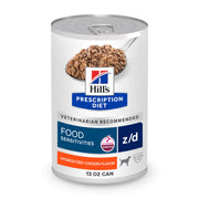 Hill's Prescription Diet boîte avant montrant étiquette clinique et bénéfice hypoallergénique
