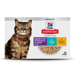 Hill's Science Diet boîte avant plan montrant le pack varié et la description