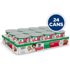Hill's Science Diet dans une assiette avec un chaton qui mange bénéfice acceptation