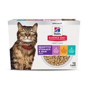 Hill's Science Diet pack varié face montrant l'emballage et le bénéfice de variété