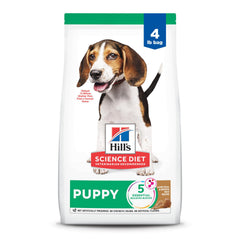 Hill's Science Diet paquet devant montrant recette pour chiots, confiance et qualité