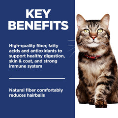 Hill's Science Diet paquet posé près d'un chat senior illustrant appétence et confort