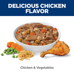 Hill's Science Diet pâtée servie en gamelle, poulet et légumes attirent l'appétit