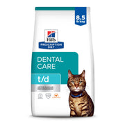 HILL'S PRESCRIPTION DIET t/d emballage face montrant formulation dentaire