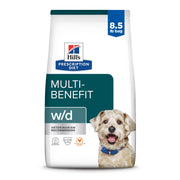 Hill's PRESCRIPTION DIET emballage face montrant la formule w/d bénéfices multiples