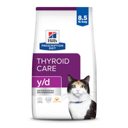 HILL'S PRESCRIPTION DIET emballage avant montrant la formule y/d bénéfique pour la thyroïde